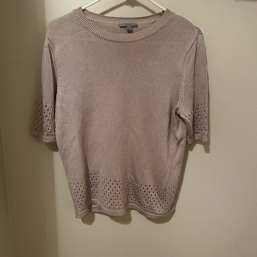 COS Beige Cream Sweater Knit Short Sleeve EUC